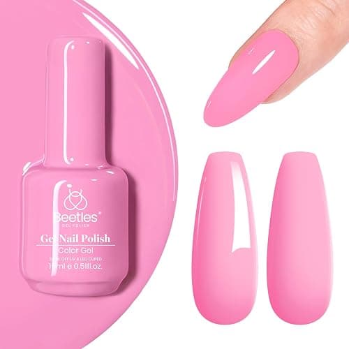 Beetles Pink Gel Nail Polish 15ML Soak Off UV Gel for Pastel Nail Art - Image 1