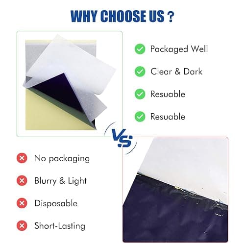50 Sheets Tattoo Transfer Paper, A4 Size, Tattoo Stencil Paper for Tattooing, 4-Layer Thermal Copier Stencil Paper for Professional Tattoo Artists & DIY Enthusiasts thumbnail 5