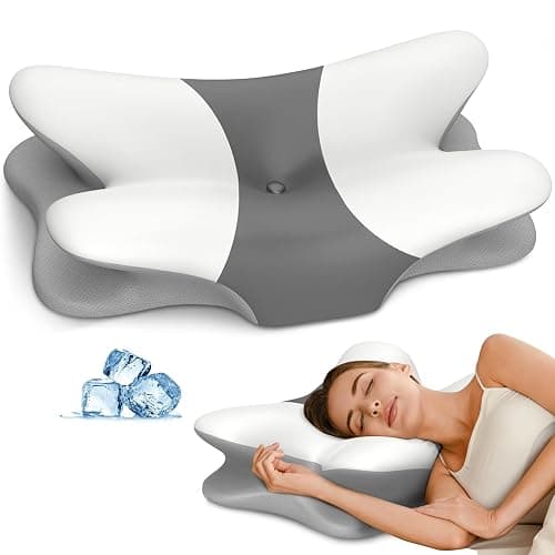 Cervical Neck Pillow for Pain Relief - Ergonomic Side Sleeper Pillow for Neck Support, Cooling Memory Foam Pillows for Sleeping, Contour Pillow Orthopedic Bed Pillow for Back Stomach Sleepers - Image 1