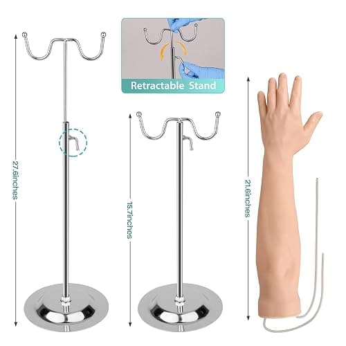 MedEduQuest Intravenous Practice Arm Kit for Nursing Student, Phlebotomy IV Practice Kit with Portable Case（Education Use Only） thumbnail 7