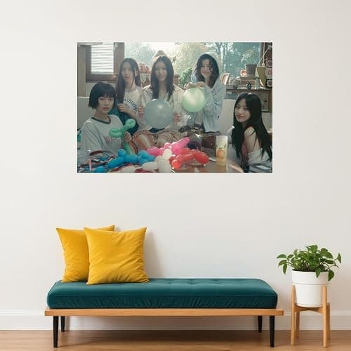 Stay Out Your Lane NewJeans Bubble Gum Group Photo K-pop Wall Art 12x16 Poster thumbnail 3