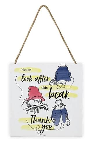 WANT - Paddington Bear Look After This Bear Wooden Plaque - Image 1