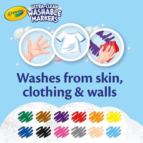 Crayola Broad Line Markers (12 Count), Washable Markers for Kids, Assorted Colors, Arts & Crafts Supplies, For Coloring Books & Art Projects, Ages 3+ thumbnail 8
