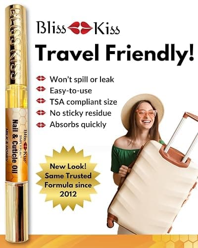 Bliss Kiss | 1 Milk & Honey | Nail Oil Cuticle Pen w/Vitamin E & Jojoba⏤Nail Strengthener Nail Growth Serum for Brittle Peeling Breaking Thin Nails thumbnail 8