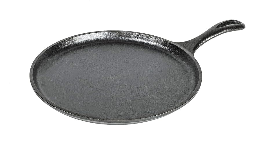 Lodge L9OG3 Cast Iron Round Griddle, Pre-Seasoned, 10.5-inch - Made in USA, Compatible with Stovetop, Oven, Grill & Campfire - Image 1