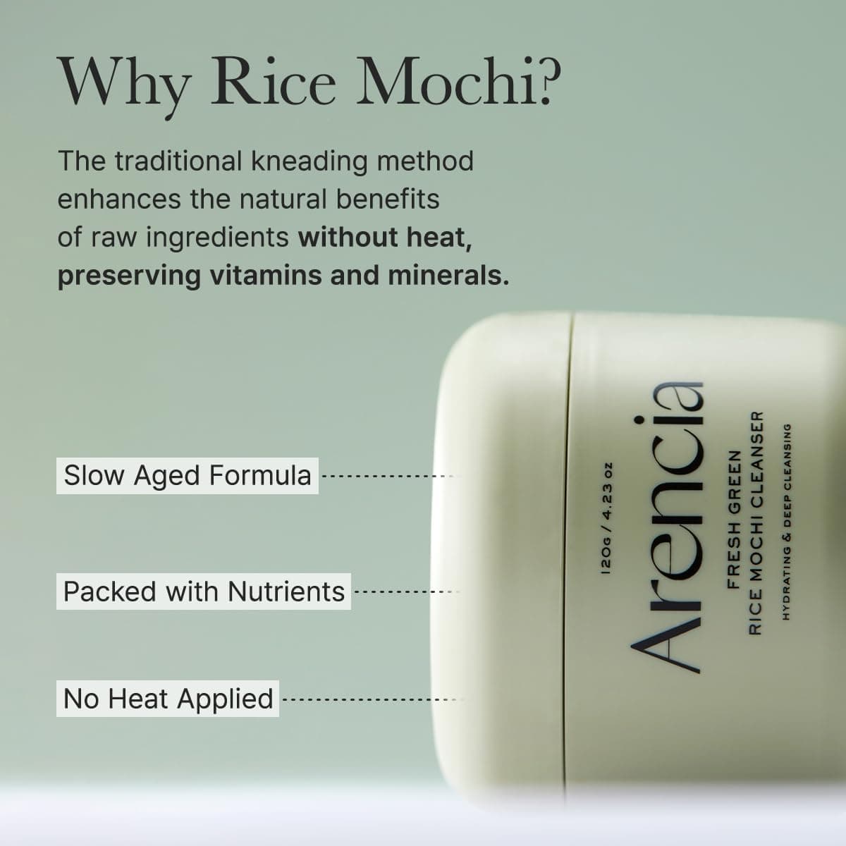 Arencia Korean Rice Mochi Face Cleanser - Face Mask, Foaming Cleanser, Soft Scrub, All-In-One - Deep Cleansing, Moisturizing, Minimizing Pores, Removing Blackheads - with Rice Water and thumbnail 8