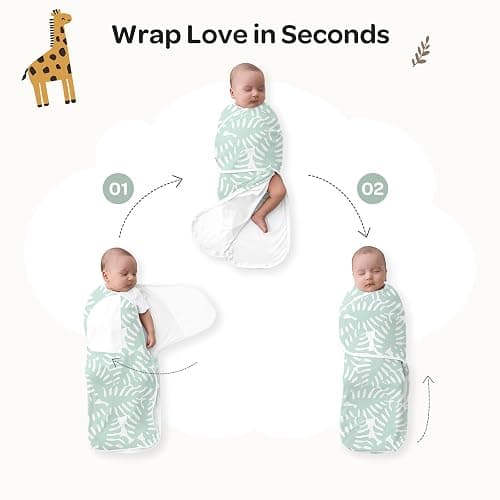 Momcozy Baby Swaddle, Quiet Fastener Swaddle Suitable for Infant 0-3 Months, New-Parent-Friendly Sleep Sack, Reduce Startle Reflex, Newborn Boys Girls Registry Essentials, 2-Pack, Bravery thumbnail 6
