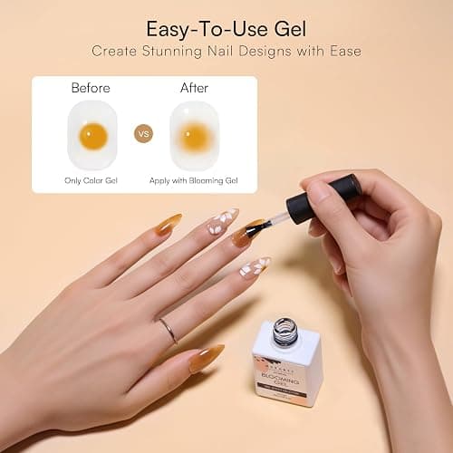Makartt Blooming Gel - Clear Blossom UV Gel Polish for Spreading Effect Marble Soak Off Nail Polish Painting Nail Art Designs for DIY Color Floral Watercolor Magic Manicure Gift for Women thumbnail 5