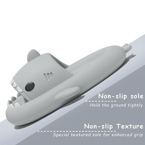 rosyclo Shark Slides for Women and Men, Cute Shark Slippers Adult Youth Cloudy Summer Soft Lightweight Anti-Slip Thick Sole Beach House Cloud Cushioned Shower Slide Sandals Indoor Outdoor thumbnail 4
