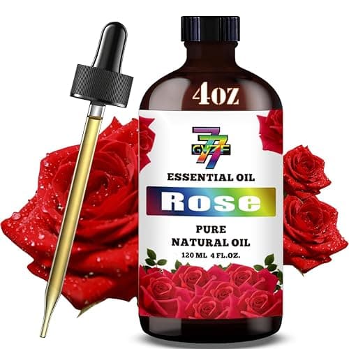 Rose Essential Oil (4 oz/120 ml) — Rose Oils for Aromatherapy, diffusers, humidifiers, Home fragrances, DIY Skincare, soap Making, DIY Candle, Relaxation, Yoga, and Meditation - Image 1