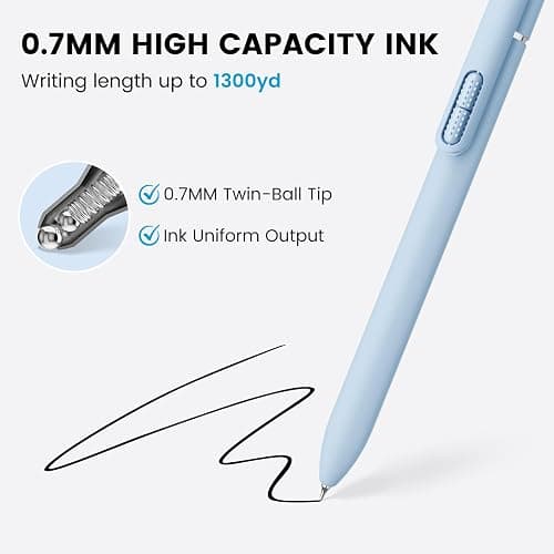 JIMMIDDA- 12 Pack Gel Pens, 0.7mm Black Ink Fine Point Smooth Writing with Aesthetic Highlighters, Quick-dry Long-lasting Pens Set for Journaling School Office Supplies(6 Pens + 6 Highlighters) thumbnail 3