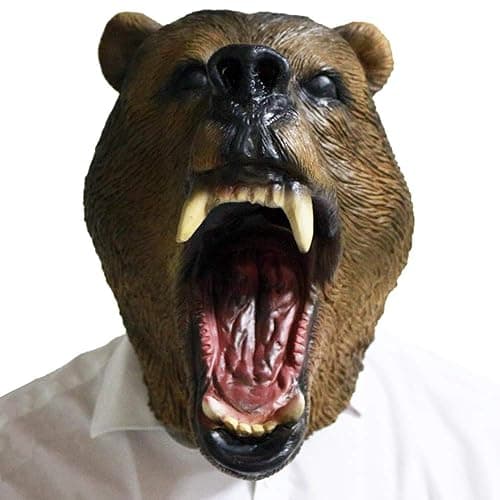 Brown Bear Animal Head Latex Mask Halloween Wild Forest Animal Costume Grizzly Bear Overhead Mask for Adult thumbnail 3