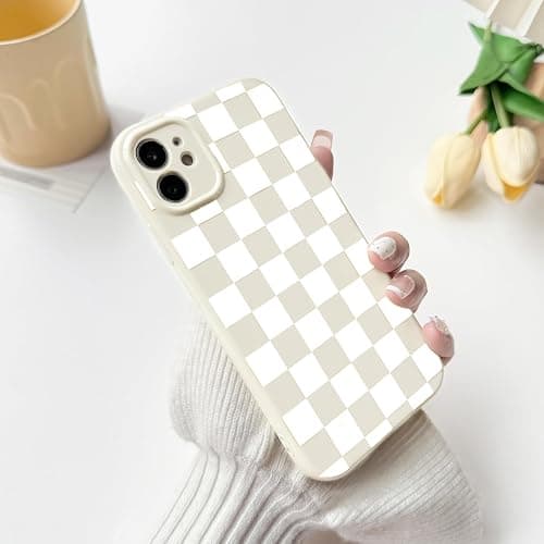 NITITOP Compatible for iPhone 11 Case Cute Checkered - White | Aesthetic Checkerboard Design, for Girls Women Men, Girly, Soft TPU, Full Camera Lens, Protective, Shockproof Phone Cover thumbnail 6