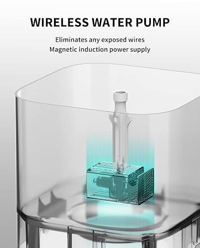 PETKIT New Cat Water Fountain with Wireless Pump, Ultra Quiet 65oz/1.85L Pet Water Fountain for Cats and Dogs Inside, Detachable Design Easy to Clean and Assemble, Filters Included thumbnail 3