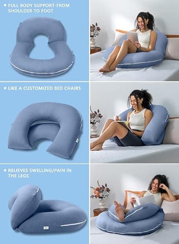 INSEN Reading Pillow, Back Pillow for Sitting in Bed and Couch | Backrest Pillow, Gaming Pillow for Adults, Sit Up Support for Bed thumbnail 4