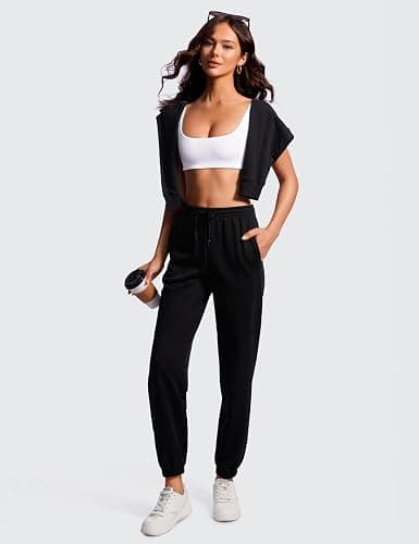 CRZ YOGA Butterluxe Square Neck Sports Bras for Women - Spaghetti Strap Yoga Wireless Low Coverage Padded Cami Crop Top thumbnail 3