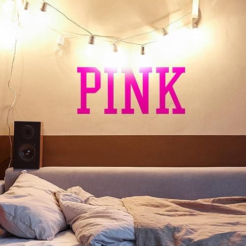 Pink Victoria's Secret Inspired Vinyl Wall Decal - 10" x 23" Removable Sticker Art - Stylish Girls Room Decor - Pink Vinyl Wall Decoration for Bedroom thumbnail 5