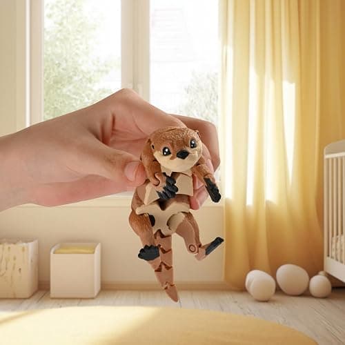 GemmiCho 3D Printed Animals, 5.7" Sea Otter Toy, 3D Printed Ottor for Stress Relief, Easter Eggs Sea Otter Figurines, Easter Basket Stuffers Toys for Boys Kids Teen 5-7 4-6 8-12 (Otter Toy) thumbnail 2