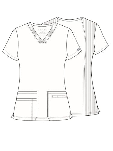 Cherokee Women's V-Neck Scrub Top - Modern Classic Shirt with 3 Pockets, Instrument Loop & Fade Resistant Fabric - WW645 thumbnail 4