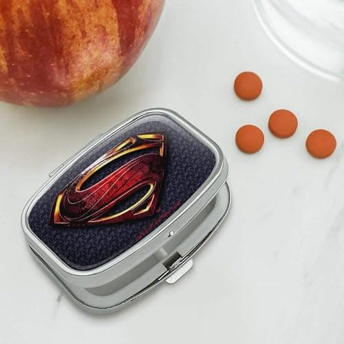 Justice League Movie Superman Logo Rectangle Pill Case Trinket Gift Box thumbnail 2