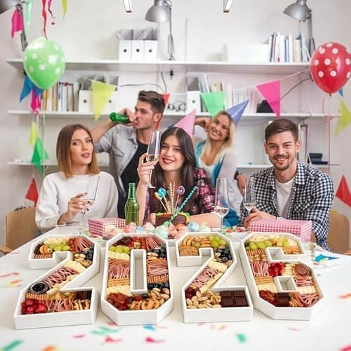 JUICYRAUL 2026 White Fillable Charcuterie Number Box Set,12.2" Paperboard Serving Trays, Food Display Decor for Graduation, Birthday & Anniversary Party thumbnail 4