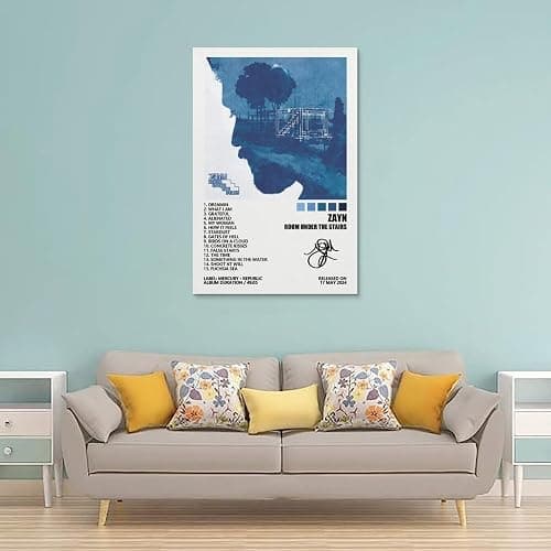 GOLLO Zayn Poster Room Under The Stairs Music Album Cover Posters for Room Canvas Wall Art Bedroom Decor 12x18inch(30x45cm), Unframe-style-4 thumbnail 2