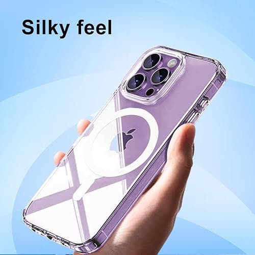 TEOPHA Magnetic Clear Case for iPhone 14 Pro (6.1-Inch) Compatible with MagSafe, Shockproof Anti-Scratch Phone Bumper Cover for iPhone 14 Pro - Clear thumbnail 7