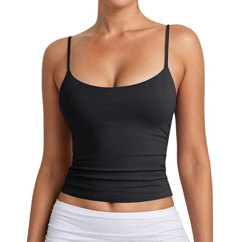 Women's Basic Double Lined Scoop Neck Tank Tops Adjustable Cami Tank Summer Sleeveless Tops 2025 New - Image 1