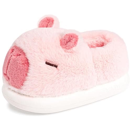 XUNBAI Cute Capybara Slippers for Kids,Toddler House Slippers,Kids Funny Soft Fuzzy Winter Animal Shoes for Girls Boys,Capybara Gifts - Image 1