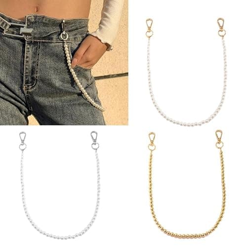 Hip-Hop-Hosenkette, Perlen, Jeanskette, Taschenkette für Damen, Schlüsselanhänger, Hosenkette, Taillenkette, Körperzubehör thumbnail 7