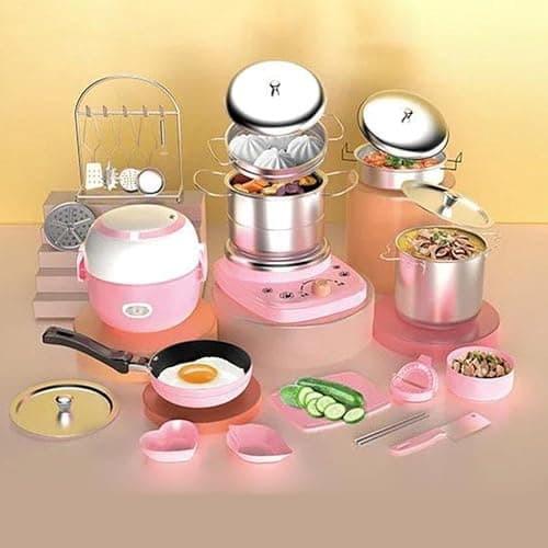 Kids Real Cooking Set,22Pcs Food-Grade Stainless Steel Kids Cooking Sets with Knife & Tools,Real Food Making Beginner Educational Toys,Mini Kitchen Utensils for Boys Girls - Image 1