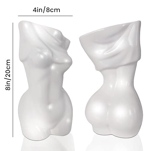 Female Body Vase - Elegant Vase for Flowers, Luxury Home Décor Vase, Woman Body Sculpture, Artistic Plant Vase, Modern Body Planter for Women’s Home Décor - White thumbnail 2
