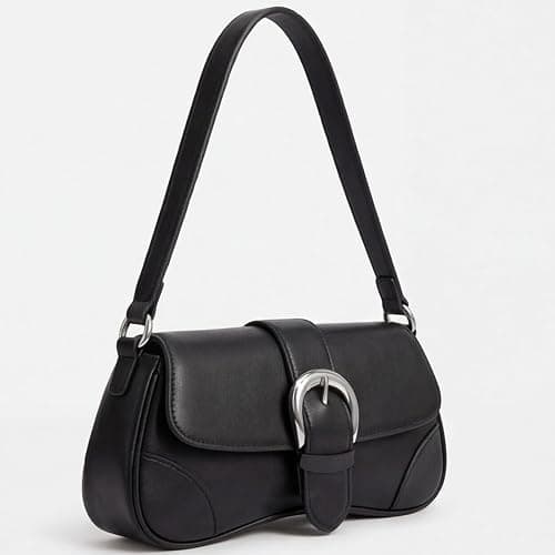 Black Y2K Small Shoulder Bag for Women 2026 Vintage Underarm Purse with Buckle Cute and Stylish for Everyday Daily Use thumbnail 4