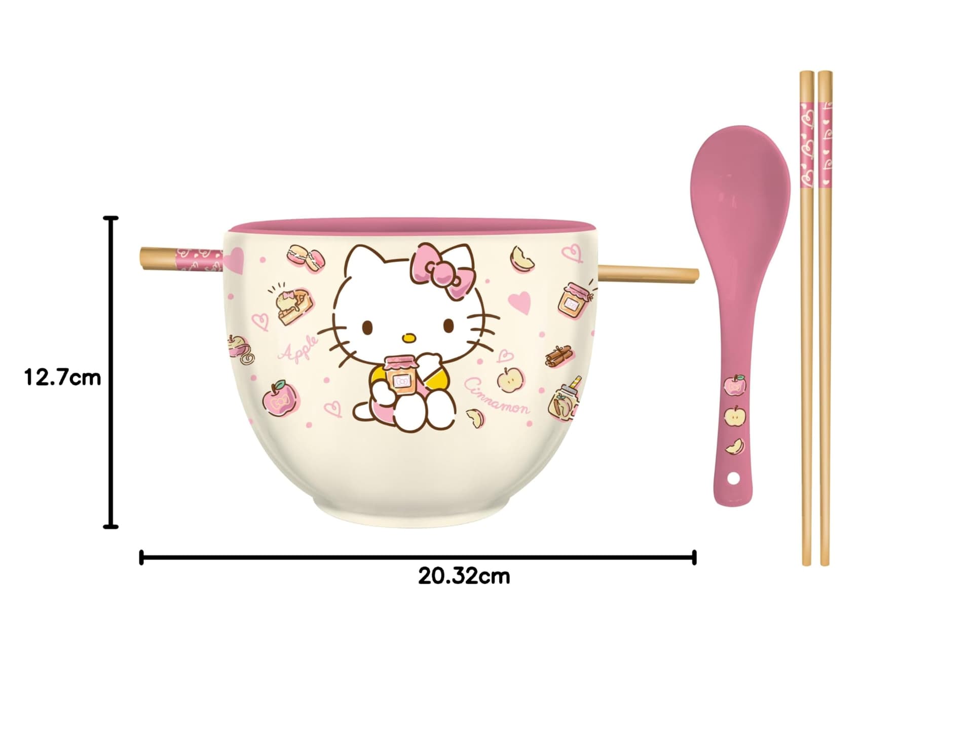 Silver Buffalo Sanrio Hello Kitty - Juego de cuencos y palillos de ramen de 20 onzas thumbnail 10