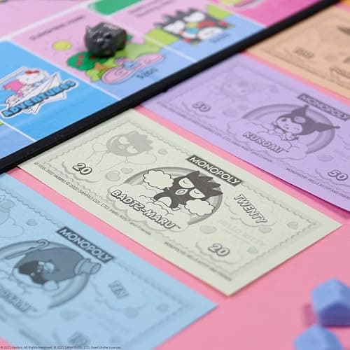 Monopoly: Hello Kitty and Friends, Buy, Sell, Trade Buildings from The Animated Series, Featuring My Melody, Badtz-Maru, Keroppi, Classic Monopoly Game, Officially-Licensed Hello Kitty Merchandise thumbnail 6