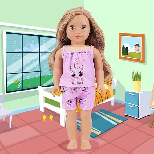 K.T. Fancy 10 Sets American 18 Inch Doll Clothes and Accessories Include Doll Clothing Dress Fit for 18 inch Dolls ( No Doll ) thumbnail 9