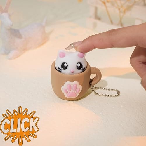 minihope Click Fidget Keychain – Cute Stress Relief Gadget – Pocket Button Clicker for Focus, Fun & Bag Charm Us thumbnail 2
