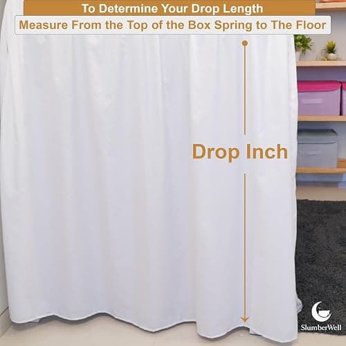 SlumberWell Microfiber Extra Long Ruffled Bed Skirt for Collage Dorm Room, Three Sided Panel, Easy Fit & Stylish for Beds, Twin XL 32 Inch Drop, White thumbnail 8