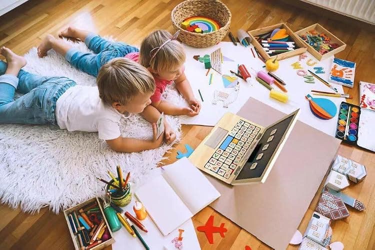 Montessori Toys 11.8" Laptop Preschool Learning Activities 3 Year Old Boy Gift, Pretend Play Toddlers Birthday Gift ,Learning and Educational Toys for 3 4 5 6 7 8 Year Old Kids thumbnail 7