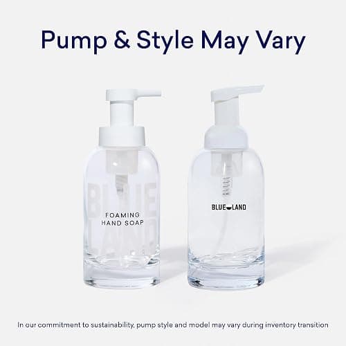 BLUELAND Hand Soap Starter Set, 1 Refillable Glass Foaming Hand Soap Dispenser with 4 Refill Tablets, Variety Scents, 4 x 9 Fl oz thumbnail 5