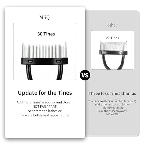 Eyelash Comb MSQ Eyelash Separator Mascara Applicator Eyelash Definer With Comb Cover Arc Designed Cosmetic Brushes Tool Black (1PCS) thumbnail 6