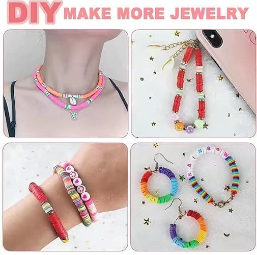 S&W DECORE 25770 Pcs Clay Beads Bracelet Making Kit for Girls 192 Colors Friendship Bracelet Kit Beads for Jewelry Making Polymer Clay Bead Set for DIY Craft Gifts for Teen Girls thumbnail 4
