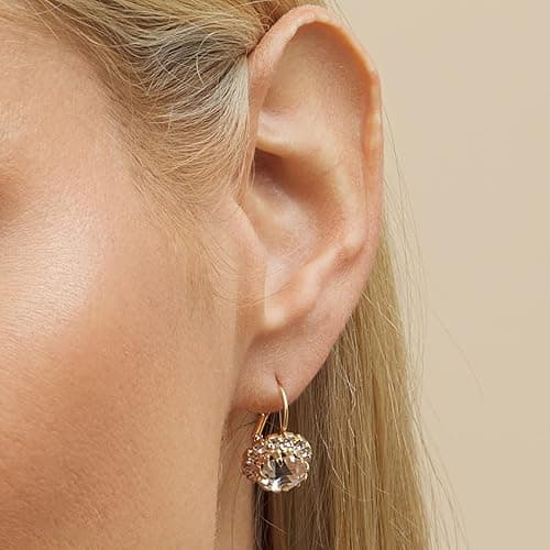 Brazel 18K Gold Plated Crystal Flower Earrings for Women thumbnail 4