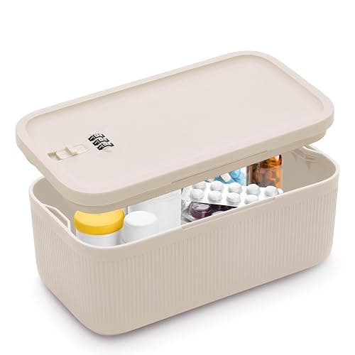 Lockable Storage Box, Small Lock Box with Combination Code for Phone/Medicine Safe/Food Home/Refrigerator/Office/Personal Items/Travel/Gift,9.25 x 5.04 x 3.62’’ - Image 1