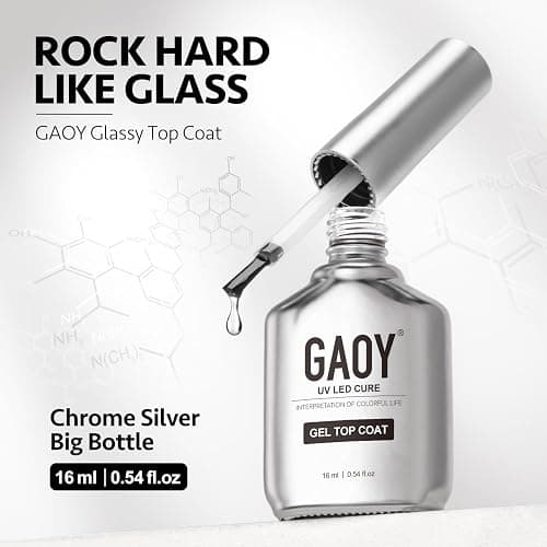 GAOY 4 Pcs 16ml No Wipe Gel Top Coat, Glassy Clear Top Coat, High Gloss Finish for UV Light Cure Gel Nail Polish thumbnail 2