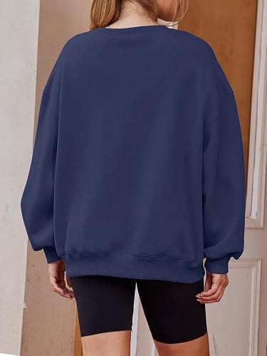 Lacozy Womens Oversized USA Sweatshirt Crewneck American Flag Sweater Long Sleeve Loose Fleece Top 4th of July Outfit thumbnail 2