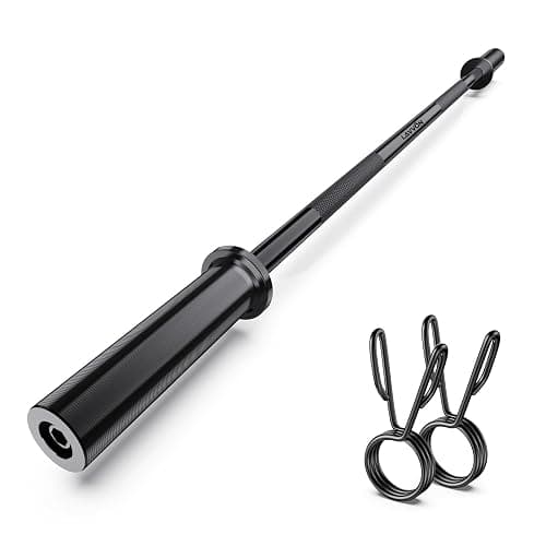 57" Olympic Barbell Bar, 2" Standard Straight Barbell Bars for Weight Lifting Bar for Bench Press/Squats/Hip Thrusts/Lunges/Biceps- Home Gym Weight Bar- 2 Spring Collars(500lb Weight Capacity) - Image 1