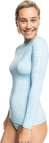 Roxy All Ages Long Sleeve Compression Fit Rashguard UPF 50+ Quick Dry Recycled Swim Shirt thumbnail 2