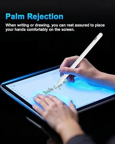 Stylus Pen for iPad 10th&11th(A16) - Type-c Charging Pencil for ipad Palm Rejection Active Pen Compatible with (2018-2025) Apple iPad 6/7/8/9/10/11, Air 3/4/5/M2/M3, Mini 5/6, Pro 11"/12.9"/M4 (White) thumbnail 3