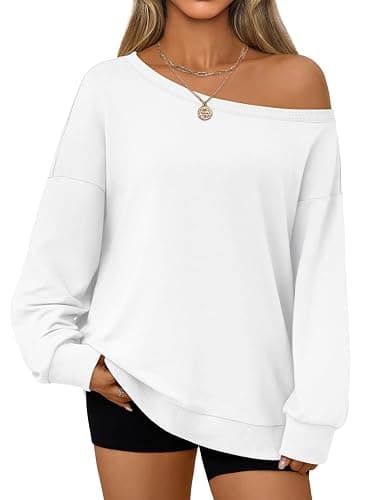 AUTOMET Women Off the Shoulder Sweatshirt Oversized Tops Fall Outfits 2025 Y2k Clothes Fashion Clothing Trendy Top - Image 1